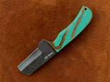 |NB KNIVES| CUSTOM HANDMADE DAMASCUS COWBOY BULL CUTTER KNIFE WITH LEATHER SHEATH