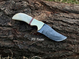 |NB KNIVES| Handmade Damascus Neck Knife " Bone Handle