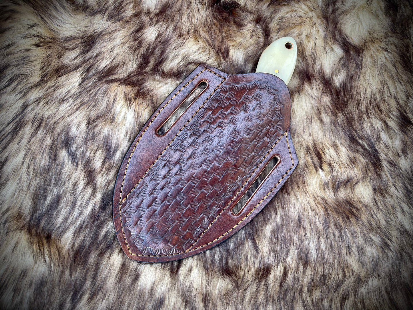 |NB KNIVES| CUSTOM HANDMADE COWBOY BULL CUTTER KNIFE WITH LEATHER SHEATH