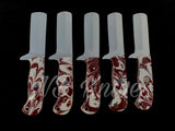 |NB KNIVES| CUSTOM HANDMADE LOT OF 5 COW BOY BULL CUTTER KNIVES WITH LEATHER SHEATH