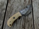 |NB KNIVES| CUSTOM HANDMADE DAMASCUS GUTHOOK SKINNER KNIFE HANDLE CAMEL BONE