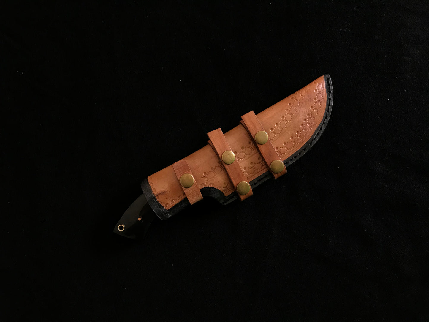 |NB KNIVES| CUSTOM HANDMADE DAMASCUS TRACKER KNIFE WITH LEATHER SHEATH