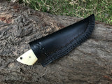 |NB KNIVES| Custom Handmade Damascus Hunting Knife Handle: Genuine Camel Bone & Walnut Wood