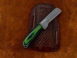 |NB KNIVES| CUSTOM HANDMADE DAMASCUS COWBOY BULL CUTTER KNIFE WITH LEATHER SHEATH