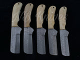|NB KNIVES| CUSTOM HANDMADE LOT OF 5 COW BOY BULL CUTTER KNIVES WITH LEATHER SHEATH
