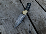 |NB KNIVES| Custom Handmade Damascus Skinner Knife Handle Buffalo Horn