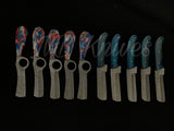 |NB KNIVES| CUSTOM HANDMADE LOT OF 10 COW BOY BULL CUTTER KNIVES WITH LEATHER SHEATH
