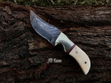 |NB KNIVES| Handmade Damascus Neck Knife " Bone Handle