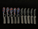 |NB KNIVES| CUSTOM HANDMADE LOT OF 10 COW BOY BULL CUTTER KNIVES WITH LEATHER SHEATH