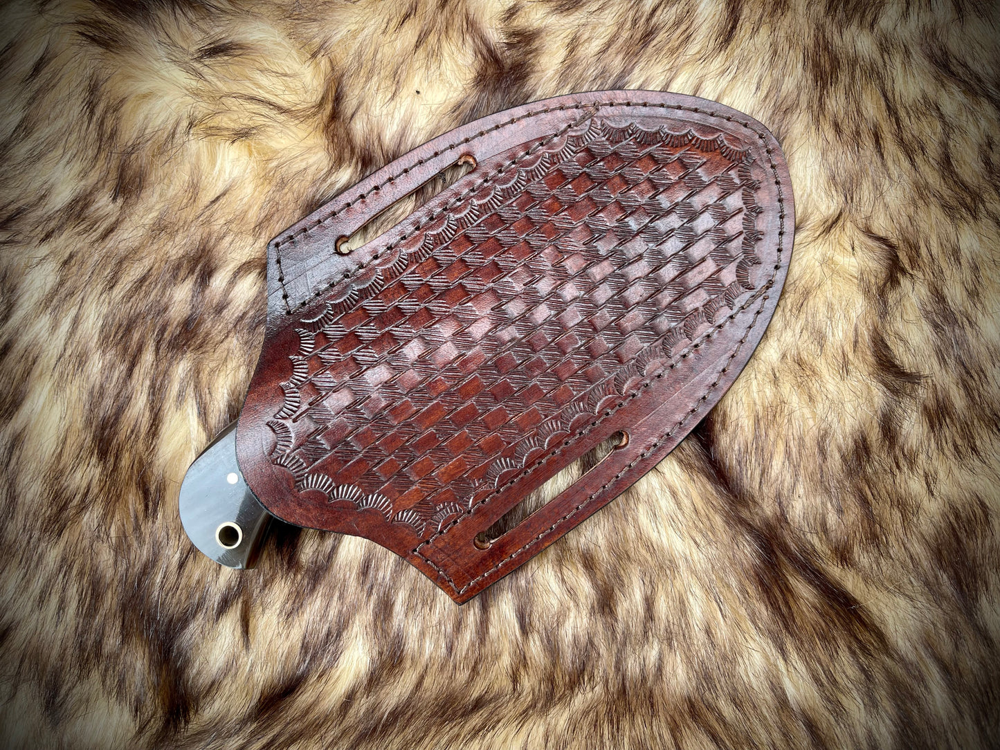 |NB KNIVES| CUSTOM HANDMADE DAMASCUS COWBOY BULL CUTTER KNIFE WITH LEATHER SHEATH