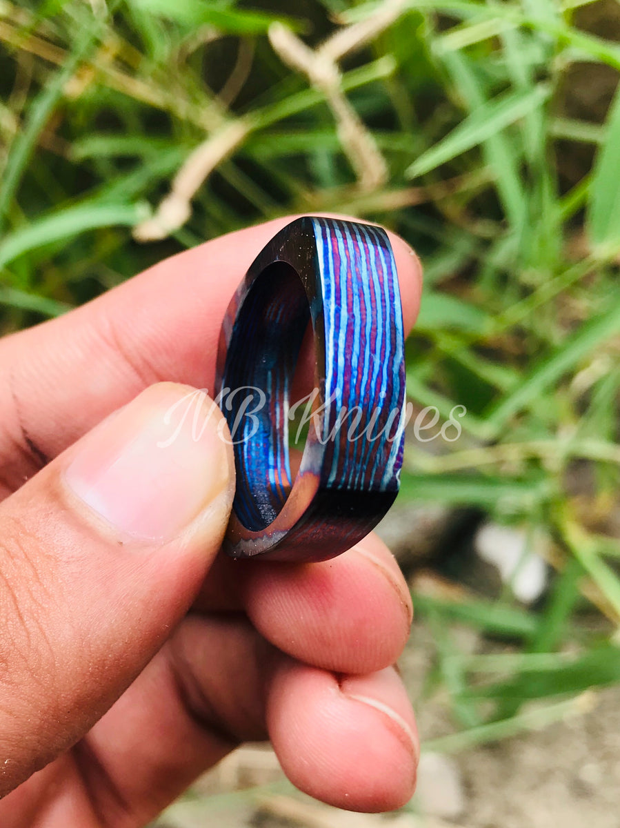 Titanium Zirconium Timascus Ring 10 NB CUTLERY LTD