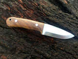 CUSTOM HANDMADE HIGH Corban Steel SCANDI GRIND BUSHCRAFT KNIFE HANDLE ROSEWOOD