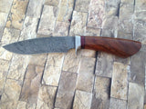 CUSTOM HANDMADE DAMASCUS STEEL KNIFE /ROSEWOOD HANDLE