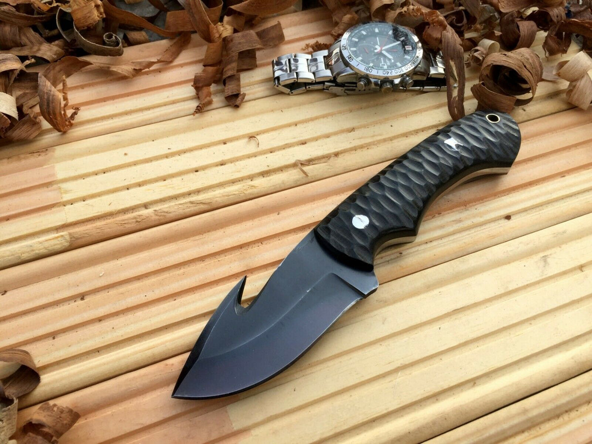 CUSTOM HANDMADE 1095 H.C STEEL KNIFE/ MICARTA TANG WORK HANDLE
