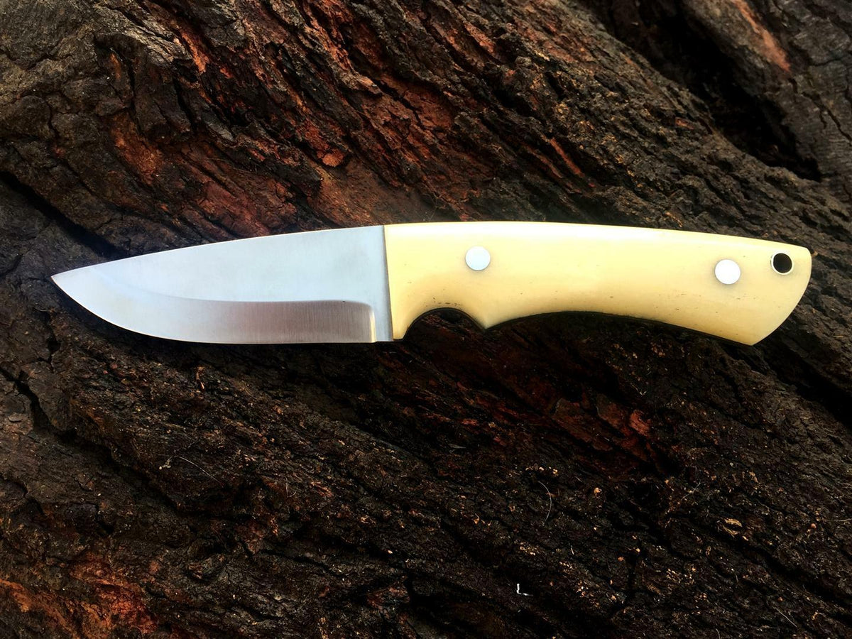 CUSTOM HANDMADE HIGH CARBON STEEL SCANDI GRIND BUSHCRAFT KNIFE