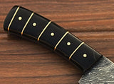 CUSTOM HAND DAMASCUS STEEL GUTHOOK KNIFE WITH BUFFLAO HORN