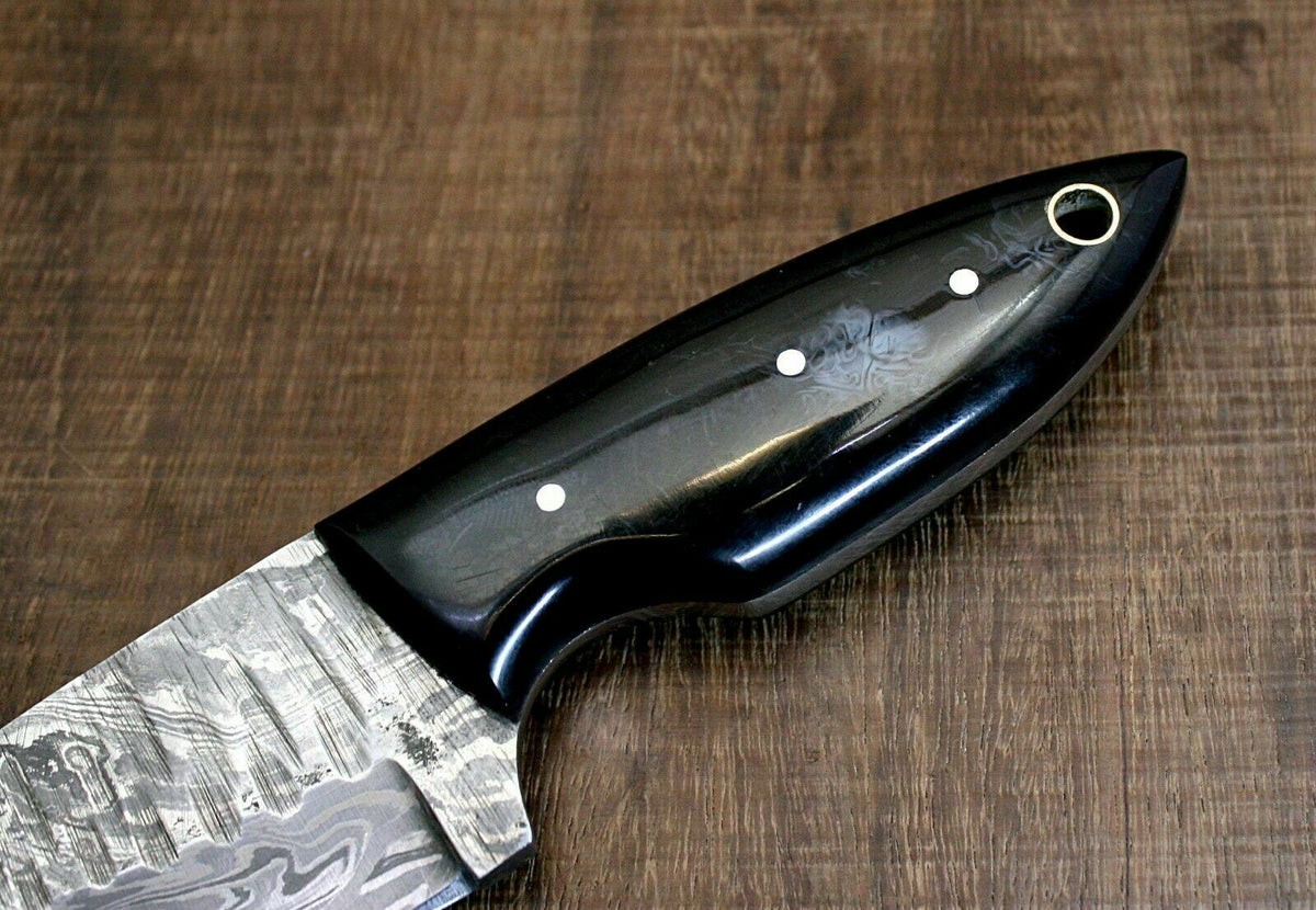 Custom Handmade Damascus Steel Hunter Camping Knife EDC