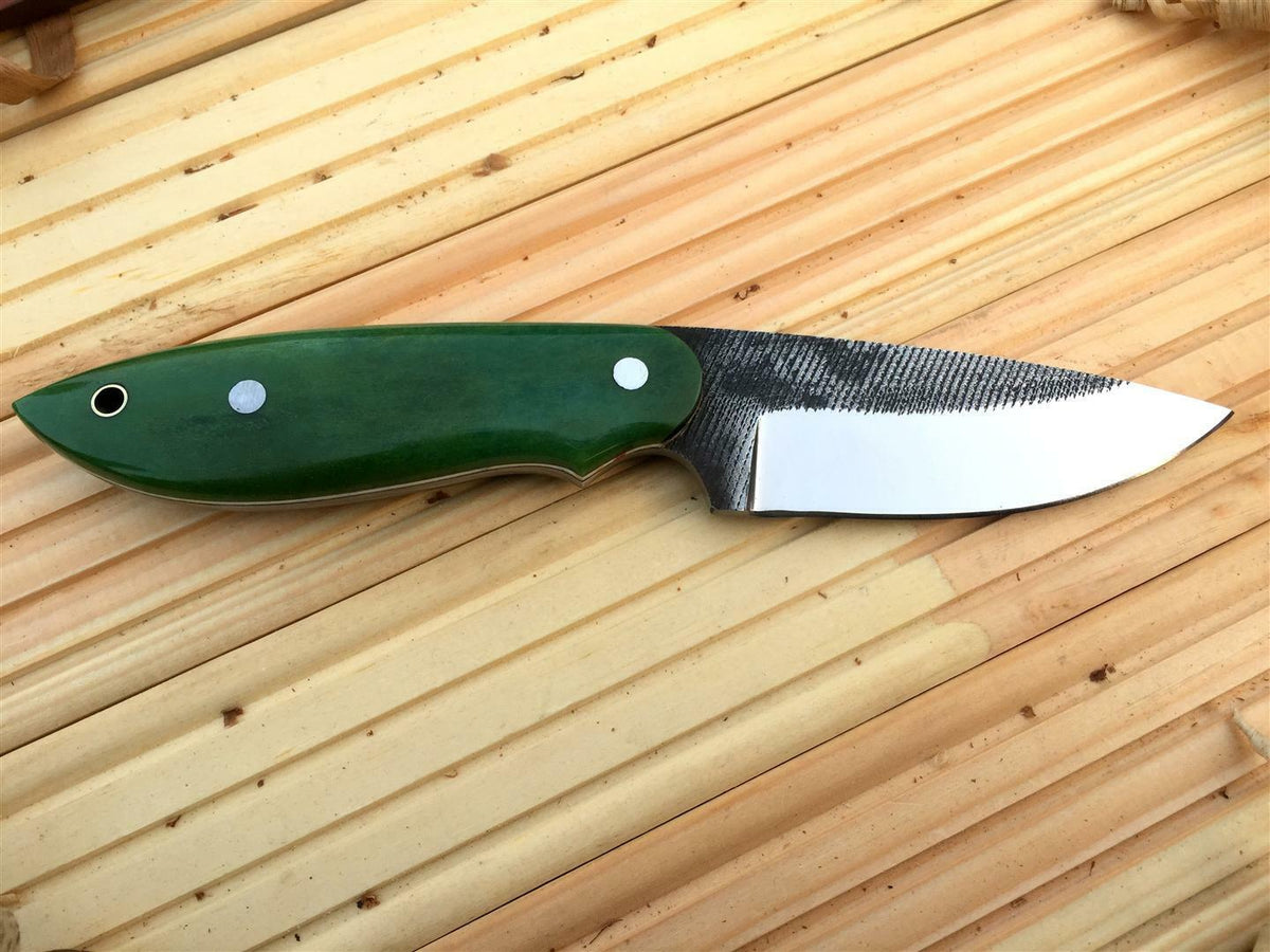 CUSTOM HANDMADE HUNTING/BUSHCRAFT KNIFE FROM FILE HANDLE HARDWOOD