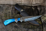 CUSTOM HAND MADE DAMASCUS STEEL CAMEL BONE HANDLE KNIFE