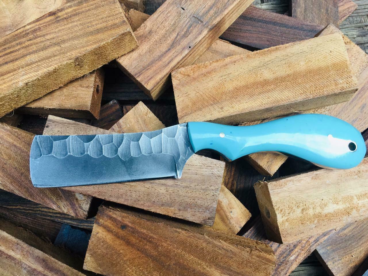 |NB KNIVES| CUSTOM HANDMADE COWBOY BULL CUTTER KNIFE WITH LEATHER SHEATH