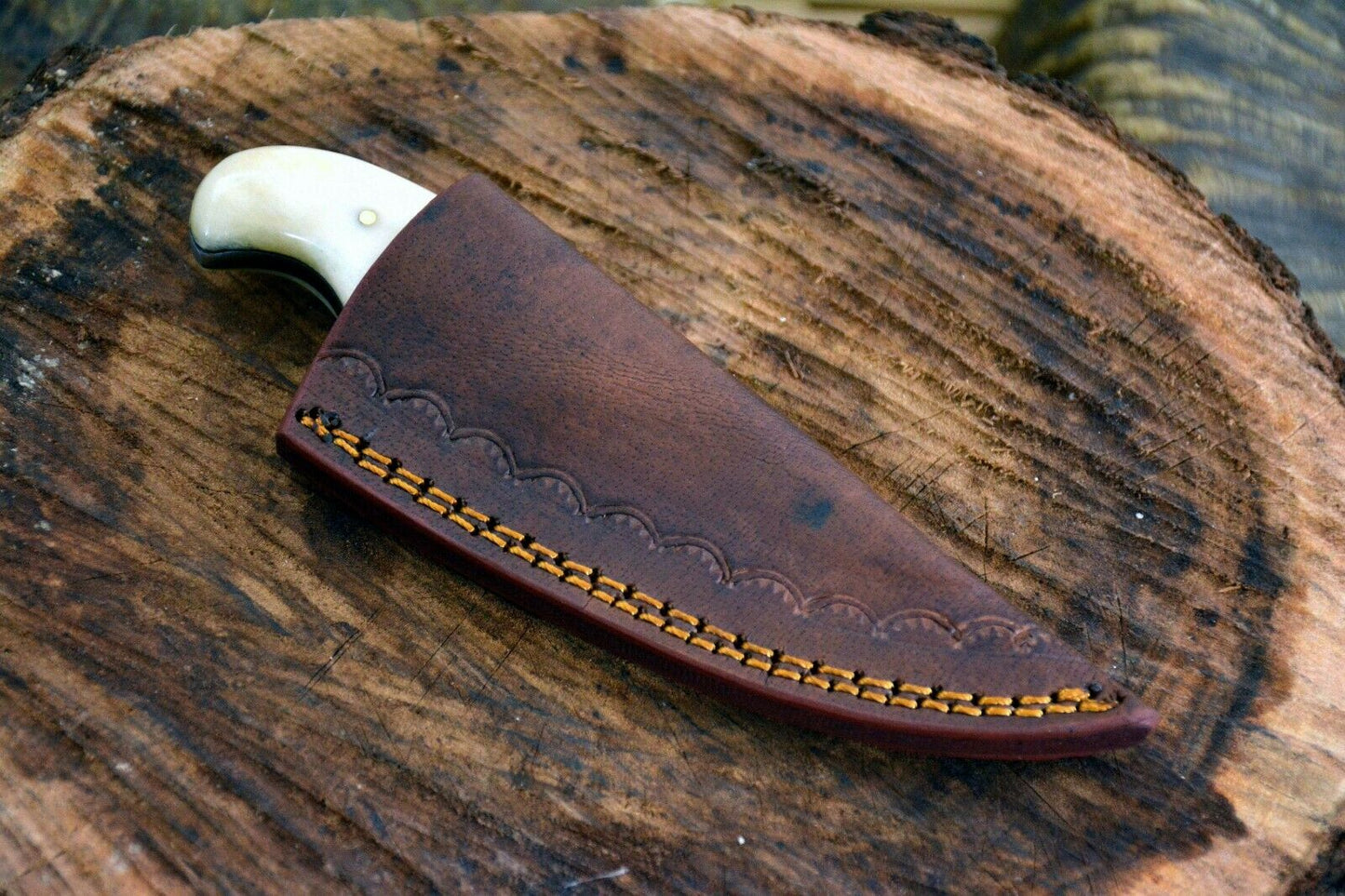 CUSTOM HANDMADE 1095 HIGH CARBON STEEL HUNTING KNIFE HANDLE CAMEL BONE