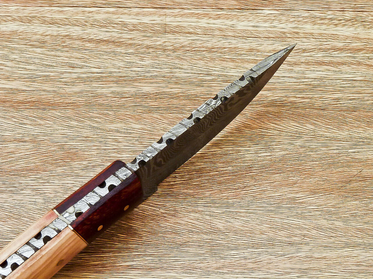 |NB KNIVES| CUSTOM HAND FORGED DAMASCUS STEEL HUNTING KNIFE "OLIVE WOOD"