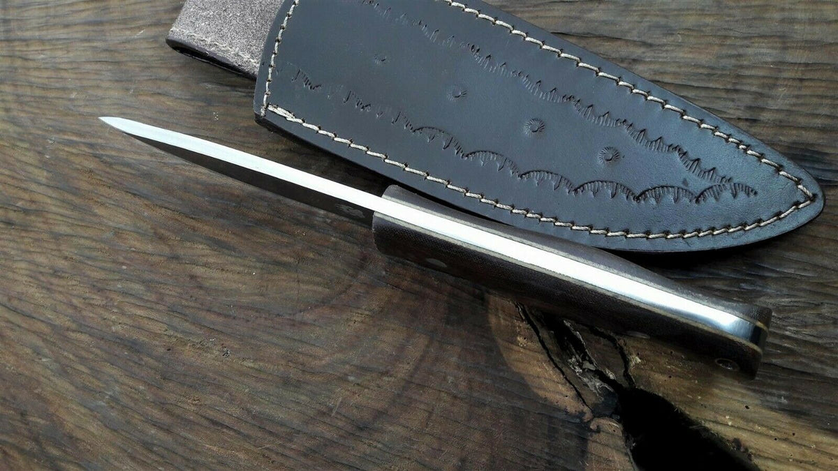 Micarta Handle 1095 High Carbon Steel Skinner Knife with Leather Sheath