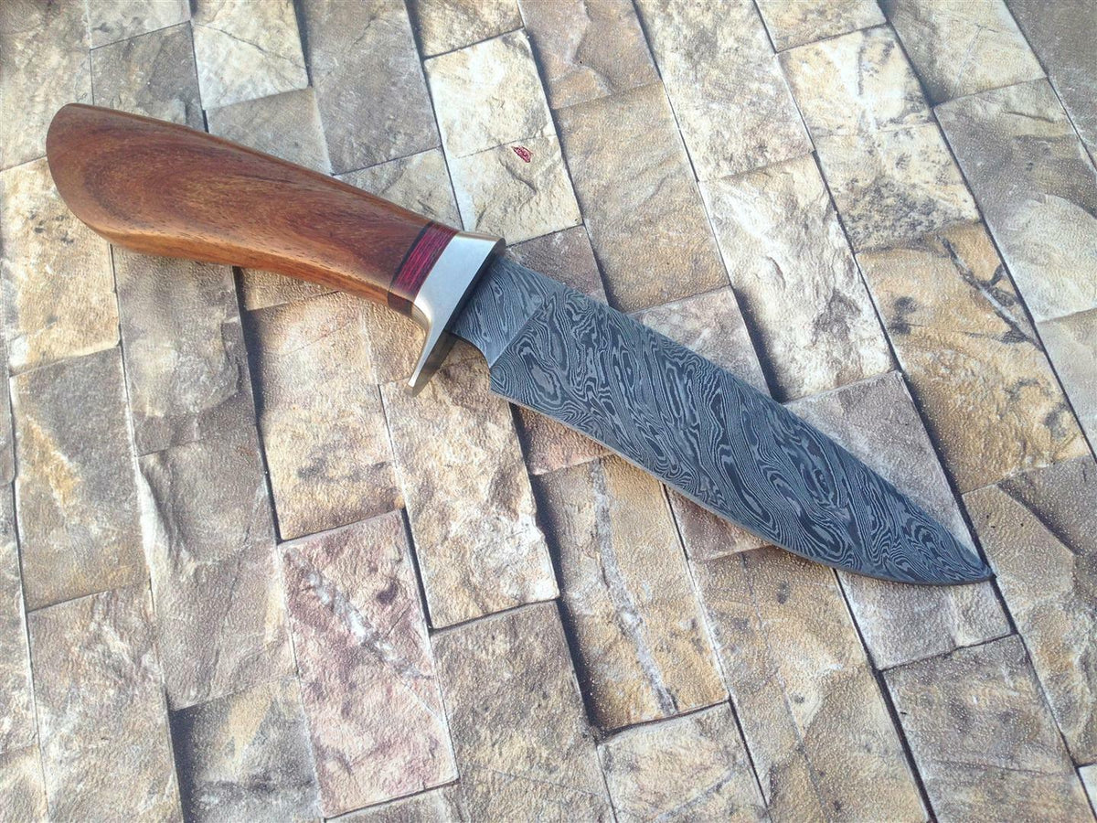 CUSTOM HANDMADE DAMASCUS STEEL KNIFE /ROSEWOOD HANDLE