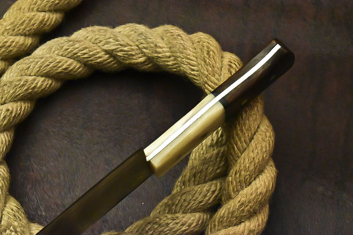 CUSTOM HANDMADE D2 STEEL CHEF KNIFE WITH LEATHER SHEATH