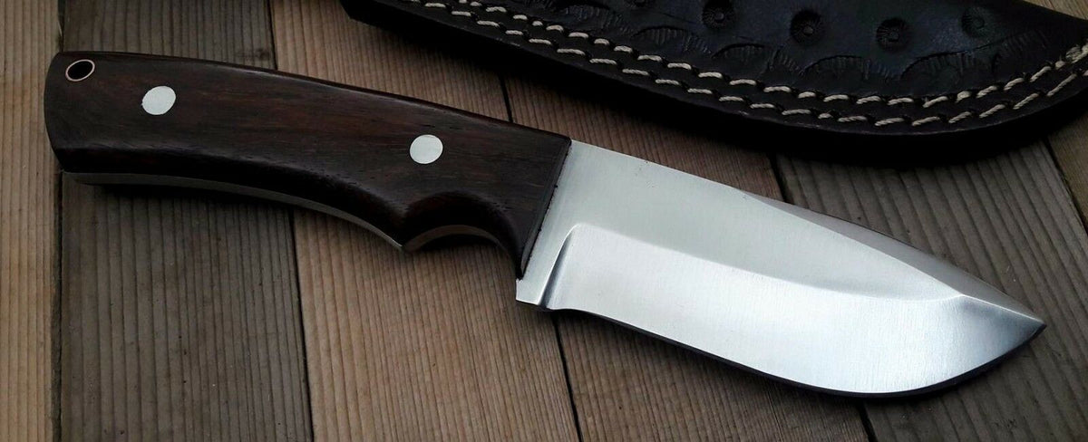 CUSTOM HANDMADE HIGH Corban SCANDI GRIND BUSHCRAFT KNIFE HANDLE ROSEWOOD