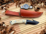 CUSTOM HANDMADE 1095 H.C STEEL KNIFE/ CAMEL BONE TANG WORK HANDLE