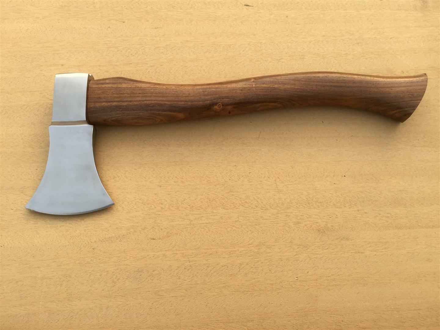 CUSTOM MADE TOMAHAWK AXE WITH BUSHCRAFT KNIFE/ ROSEWOO HANDLE - NB CUTLERY LTD