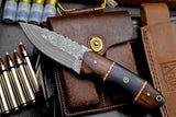 Handmade Damascus Walnut-Burl Wood-Hunting-Utility-Blade EDC Knife HANDLE = Walnut-Burl Wood - NB CUTLERY LTD