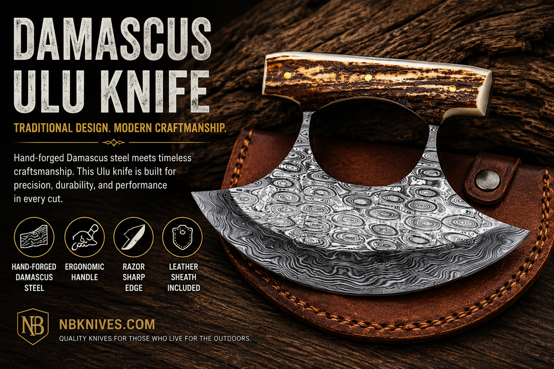 Damascus Ulu Knife The Ancient Arctic Blade Reimagined in Damascus Steel