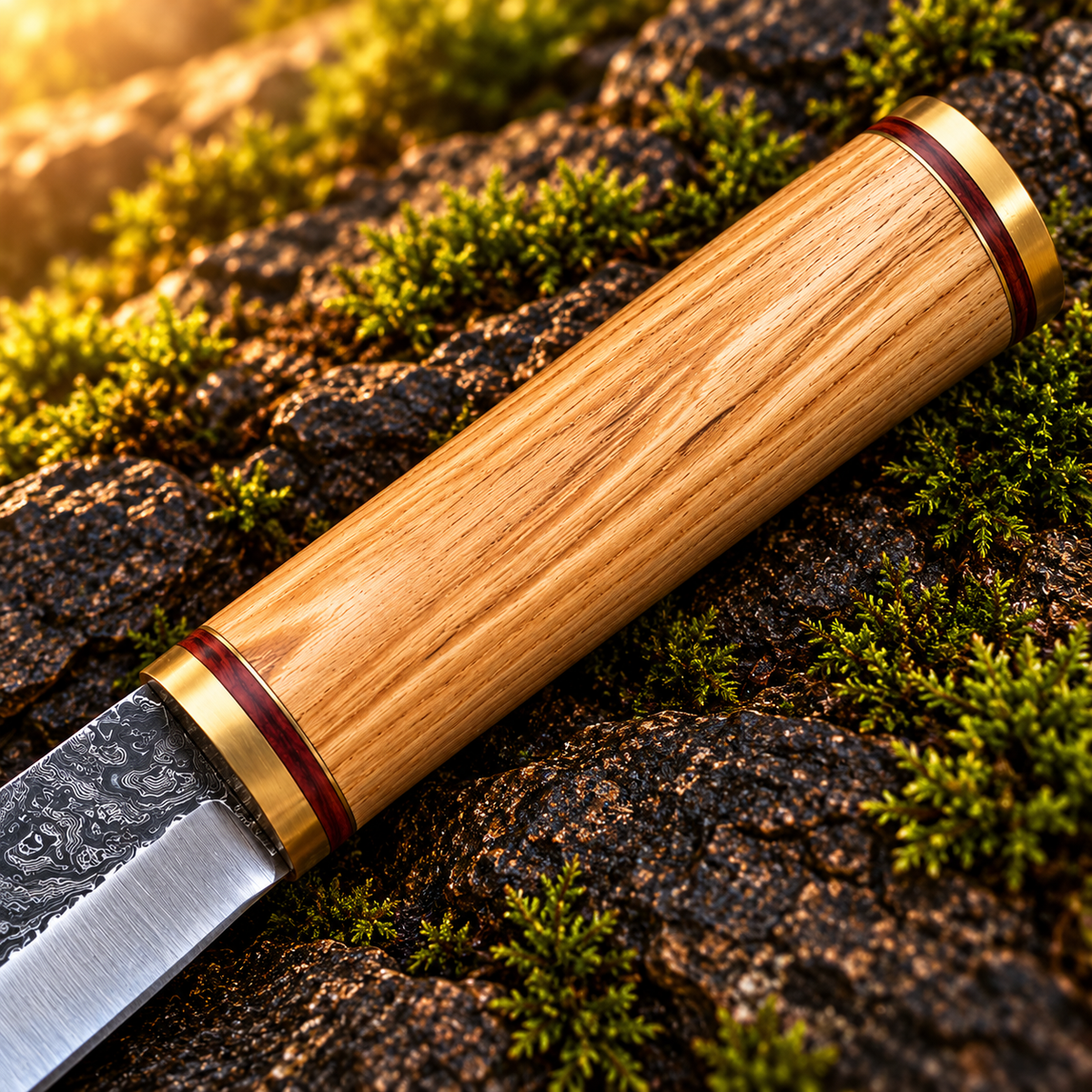 1095 Carbon Steel Seax Knife with Olive Wood Handle & Leather Sheath