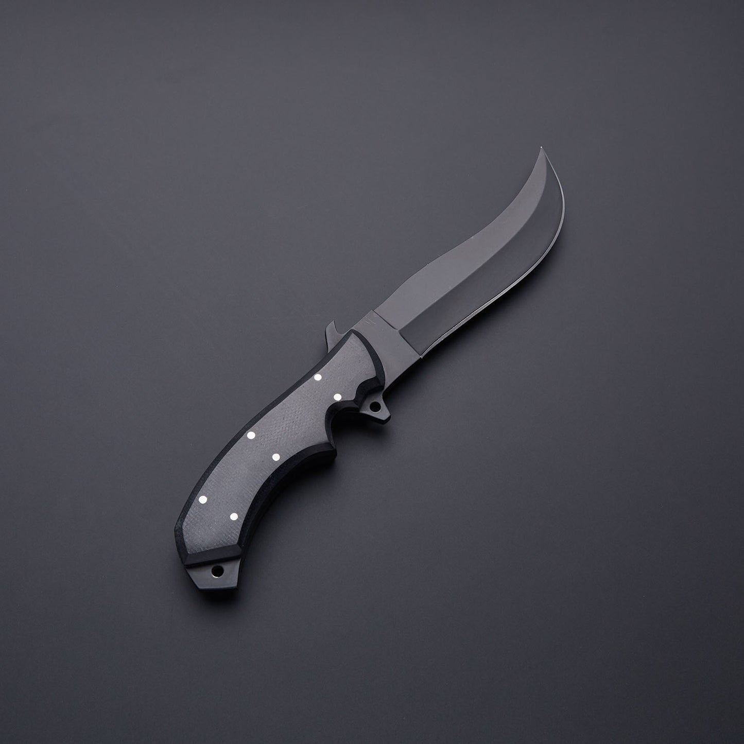 Custom Handmade Black High Carbon Steel Skinner Knife with Black Micarta Handle