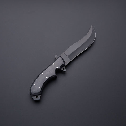 Custom Handmade Black High Carbon Steel Skinner Knife with Black Micarta Handle