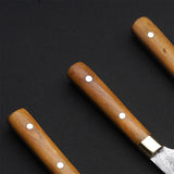 |NB KNIVES| Custom Handmade Cheese Serving Set/ Set Of 3 Pcs Handle Olive Wood