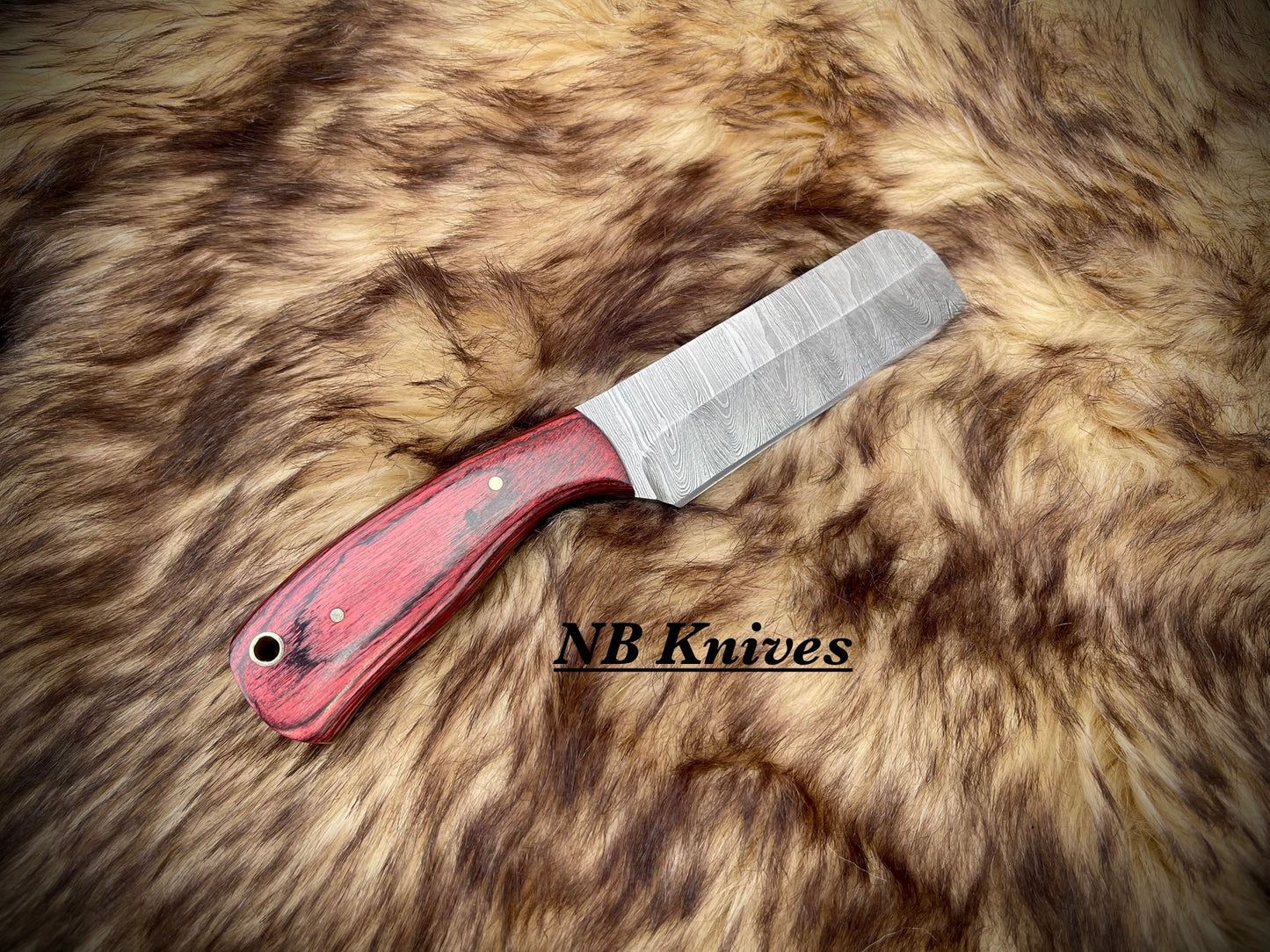 |NB KNIVES| CUSTOM HANDMADE DAMASCUS COWBOY BULL CUTTER KNIFE WITH LEATHER SHEATH