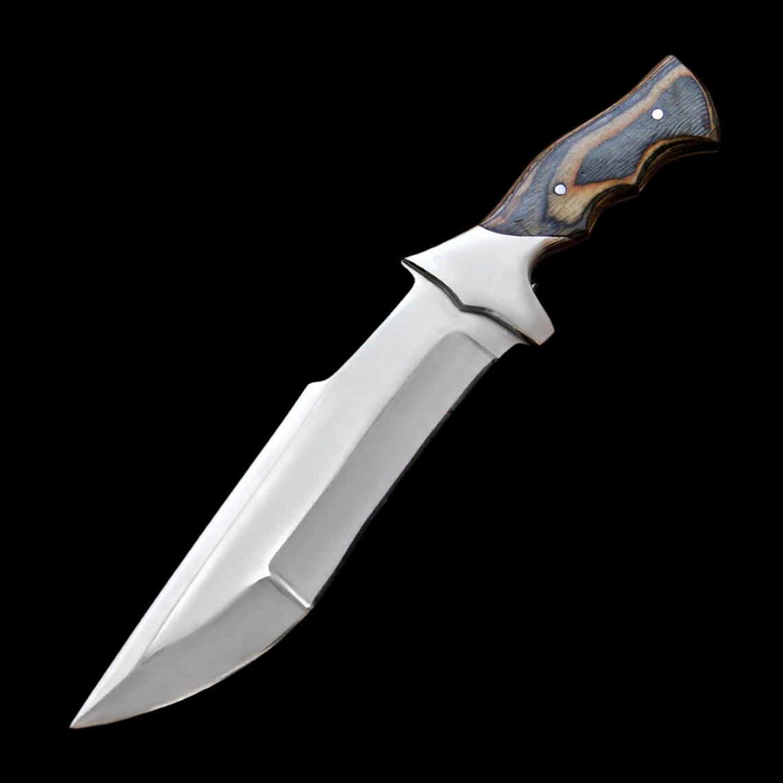 |NB KNIVES| Custom Handmade D2 Steel Hunting Bowie Knife Handle Hard Wood With Leather Sheath