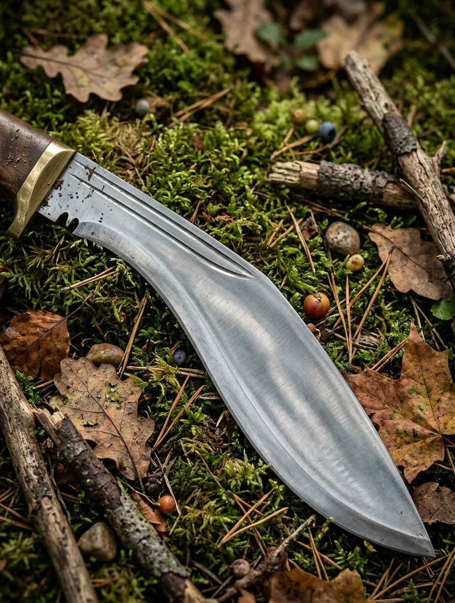 D2 Steel Kukri with Pakka Wood Handle and Leather Sheath