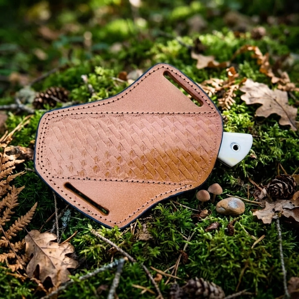 D2 steel cowboy knife with genuine leather sheath, handmade by NB Knives