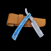 |NB KNIVES| Custom Handmade Lot Of 5 Damascus Steel Straight Razors With Leather Sheaths
