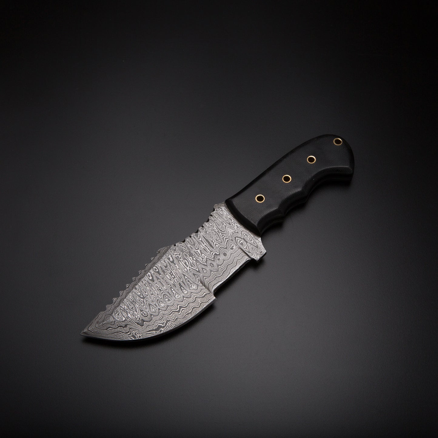 Custom Handmade Damascus Steel Tracker Knife Handle Black Micarta With Leather Sheath High-Quality Tracker Knife for Wilderness Adventures