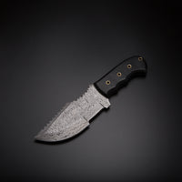 Custom Handmade Damascus Steel Tracker Knife Handle Black Micarta With Leather Sheath High-Quality Tracker Knife for Wilderness Adventures