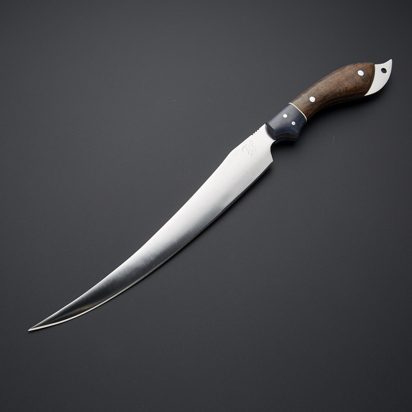 Custom Handmade D2 Steel Fillet Knife Handle Rose Wood/Black Micarta Bolster With Leather Sheath Craftsmanship Meets Functionality for Perfect Cuts