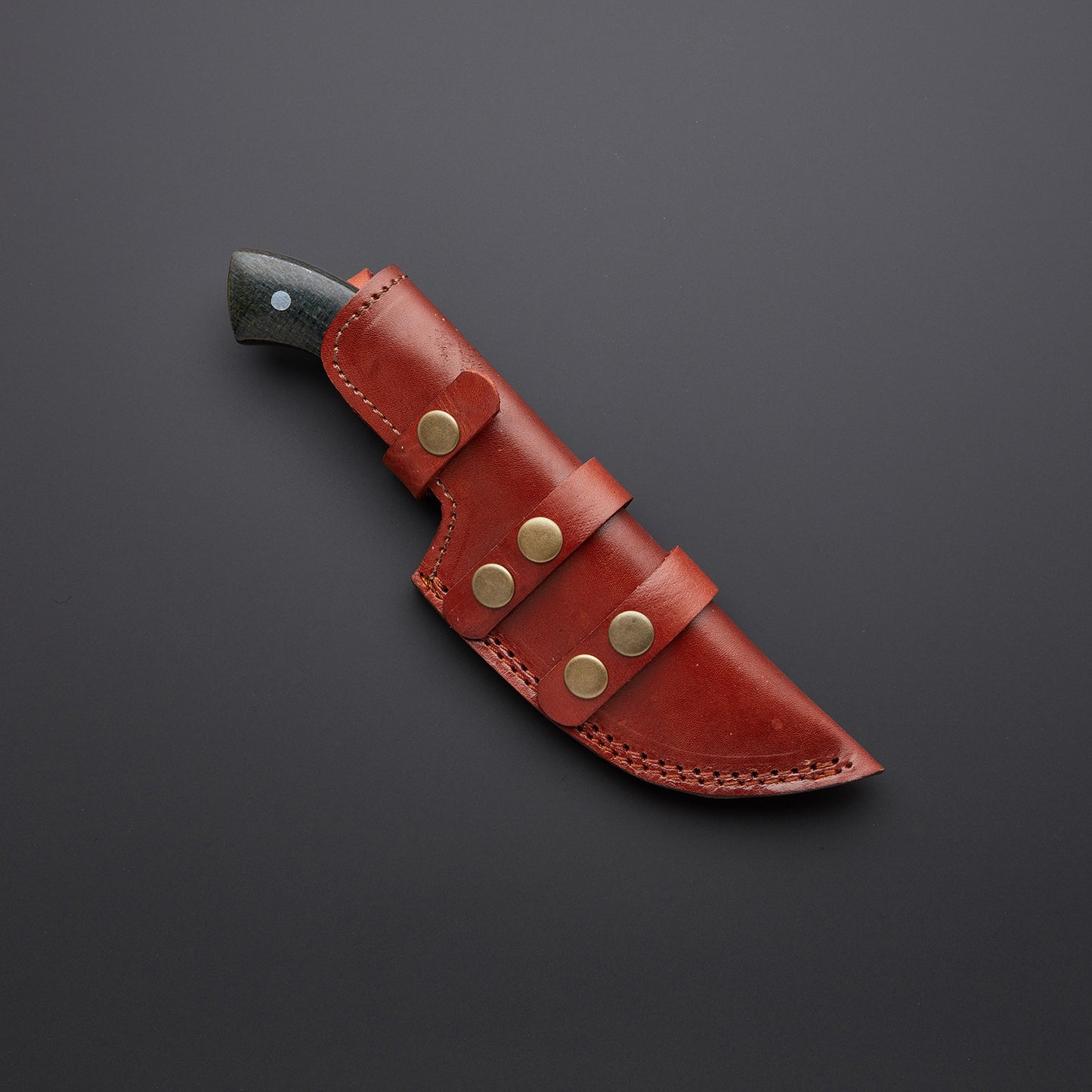 Beautiful Custom Handmade Damascus Steel Tracker Knife Handle Micarta With Leather Sheath
