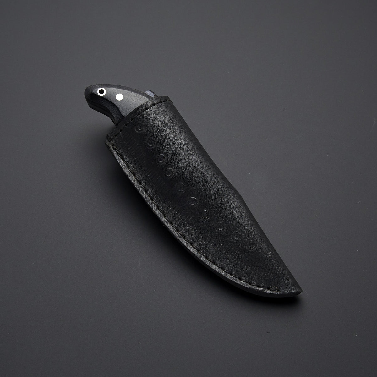 Custom Handmade Damascus Skinning Knife with Black Micarta Handle