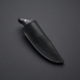 Custom Handmade Damascus Skinner Knife Handle Black Micarta With Leather Sheath Top-Quality Skinner Knife for Clean, Swift Skinning