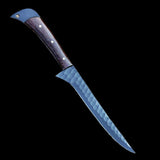 |NB KNIVES| Custom Handmade Carbon Steel Fillet Knife Handle Venge Wood With Leather Sheath